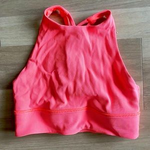 Lululemon Size 6 High Neck Energy Bra in Coral